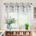 thumbnail image 5 of 3 Piece Kitchen Curtains and Valances Set Spring Floral Cafe Curtains 24 Inch Length Weeping Blue Botanical Summer Vintage Valance & Tier Curtain for Living Room Bedroom Window 54"x18"+27"x24"*2, 5 of 6