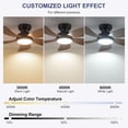 thumbnail image 4 of PHORUS 42in Ceiling Fan with Lights Modern Fan Light with Remote Dimmable LED Brown for Bedroom Living Room, 4 of 7