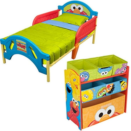 Sesame Street - Toddler Bed and Multi-Bin Organizer - Value
