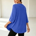 thumbnail image 5 of Loopsun Womens 3/4 Sleeve Fall Tops Fashion Solid Crew Neck Sports Casual Pullover Shirts, 5 of 5