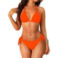 thumbnail image 2 of JoveMarine Women's Tie Side Bikini Set Two Piece Swimsuit Adjustable Straps Beach Bathing Suit Summer Bathing Suit For Womens Swimsuits Saffron S, 2 of 7
