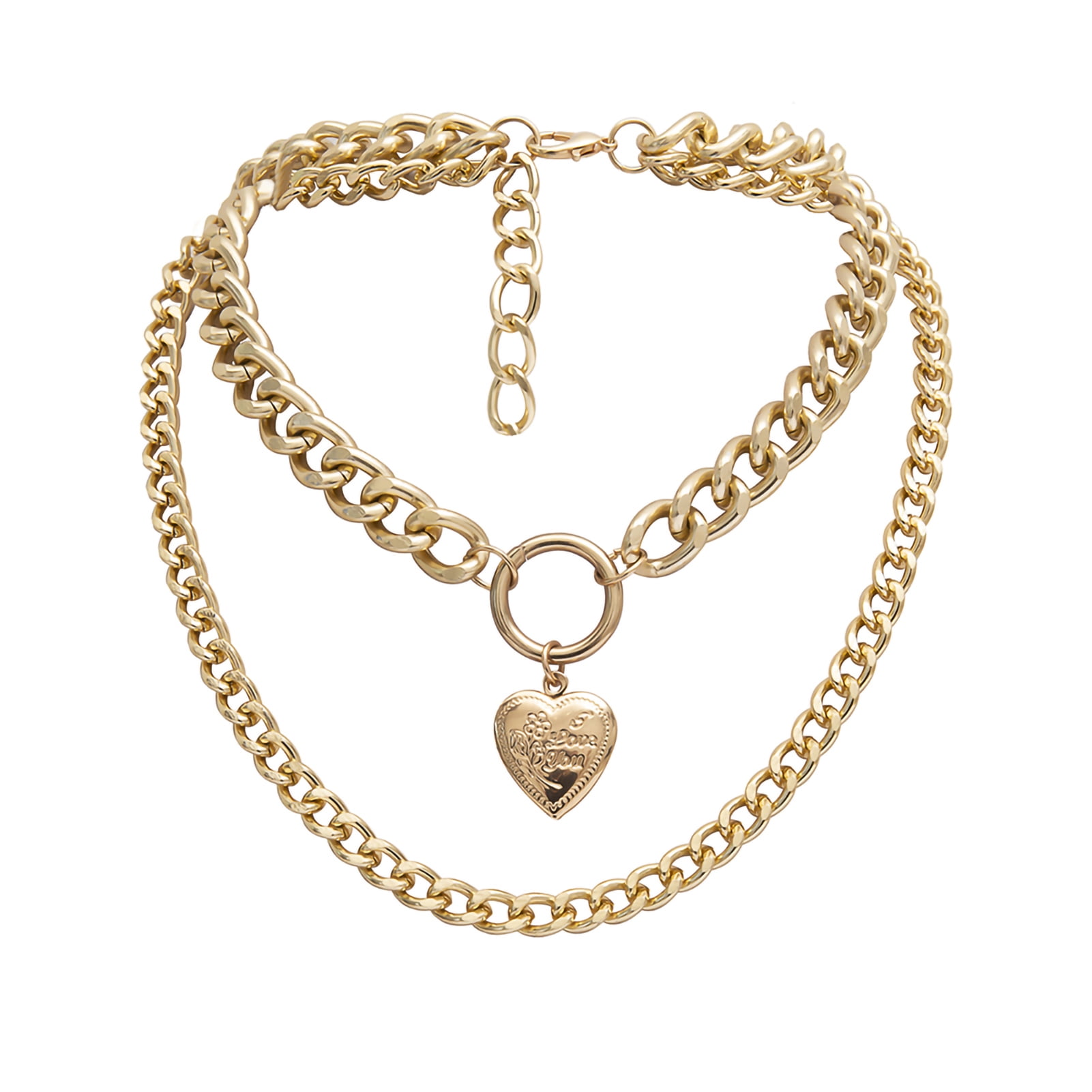 Heart Pendant Choker Necklace 