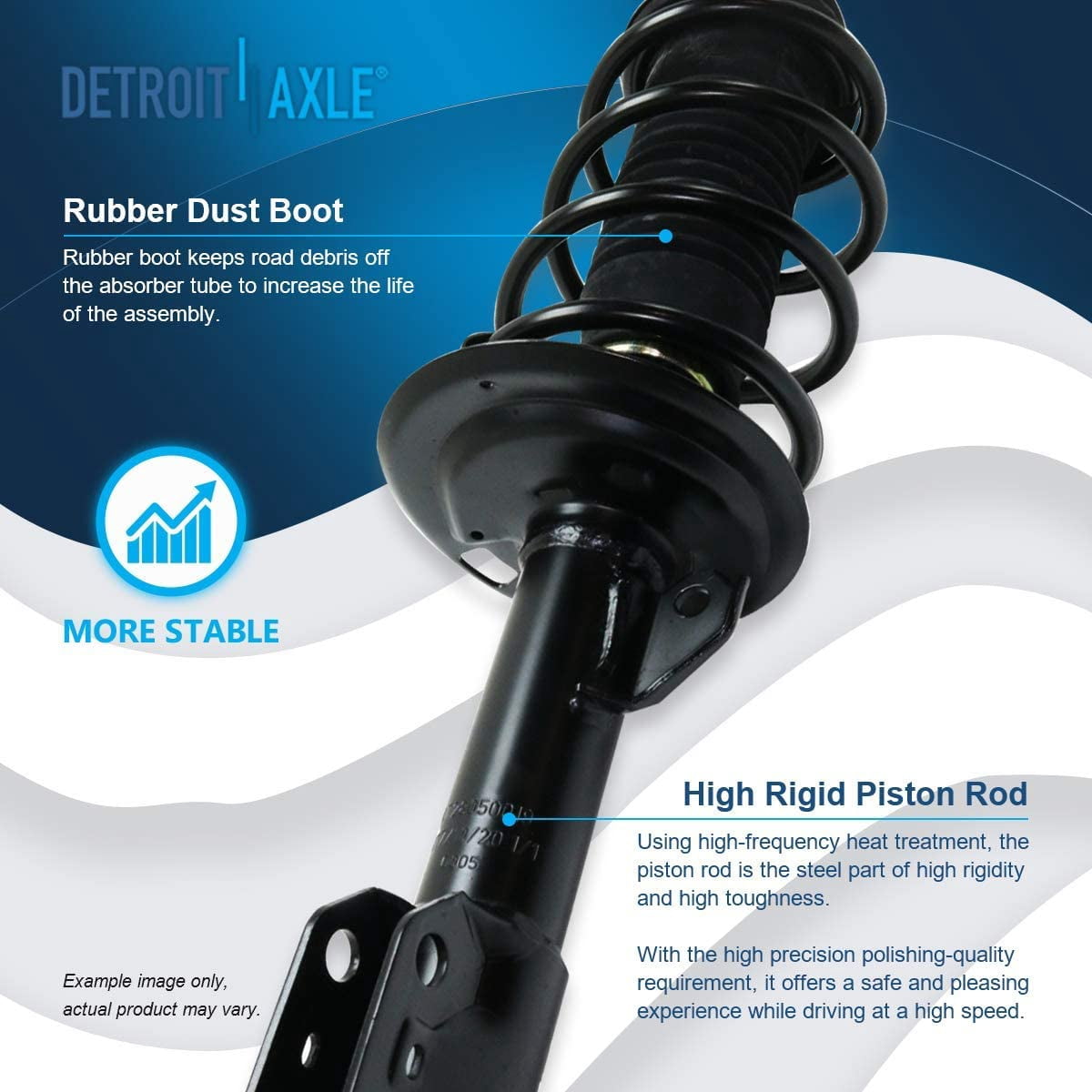Detroit Axle - Front Complete 2 Struts with Coil Spring 2 Sway Bar Links for 2006-2011 Toyota Yaris 2007 2008 2009 2010 2011 Quick Install Ready Struts Shocks Assembly