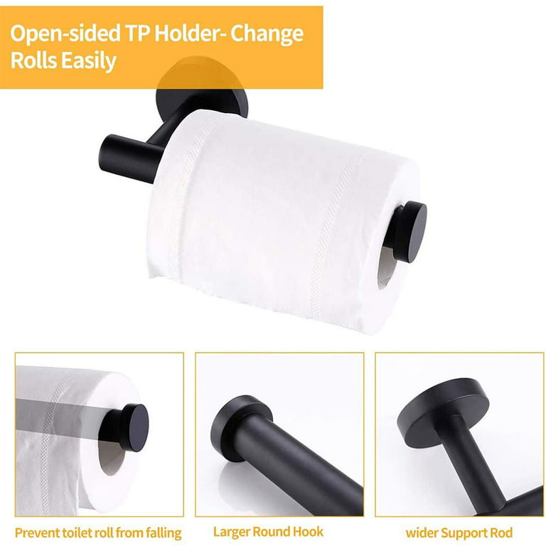 Bathroom Toilet Paper Holder Stand Modern Tissue Roll Holder SUS304  Stainless Steel Rustproof Freestanding Pedestal Matte Black - AliExpress