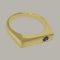 thumbnail image 4 of LBG British Made 9k Yellow Gold Natural Amethyst Mens Band Ring - 33 size options - Size 9.5, 4 of 5