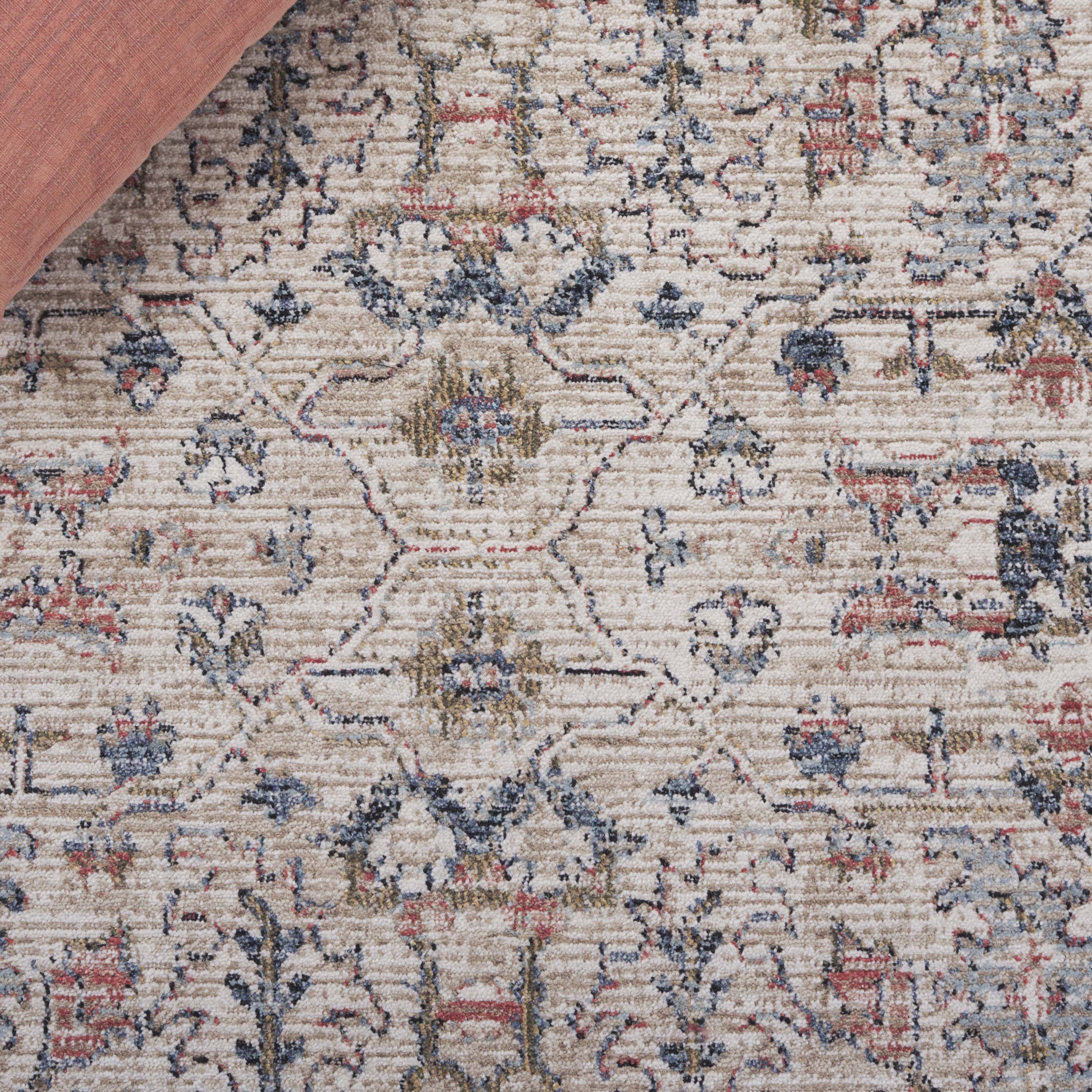 SAFAVIEH Vivaldi Jules Abstract Area Rug, Beige/Blue Rust, 6'7" x 6'7" Round