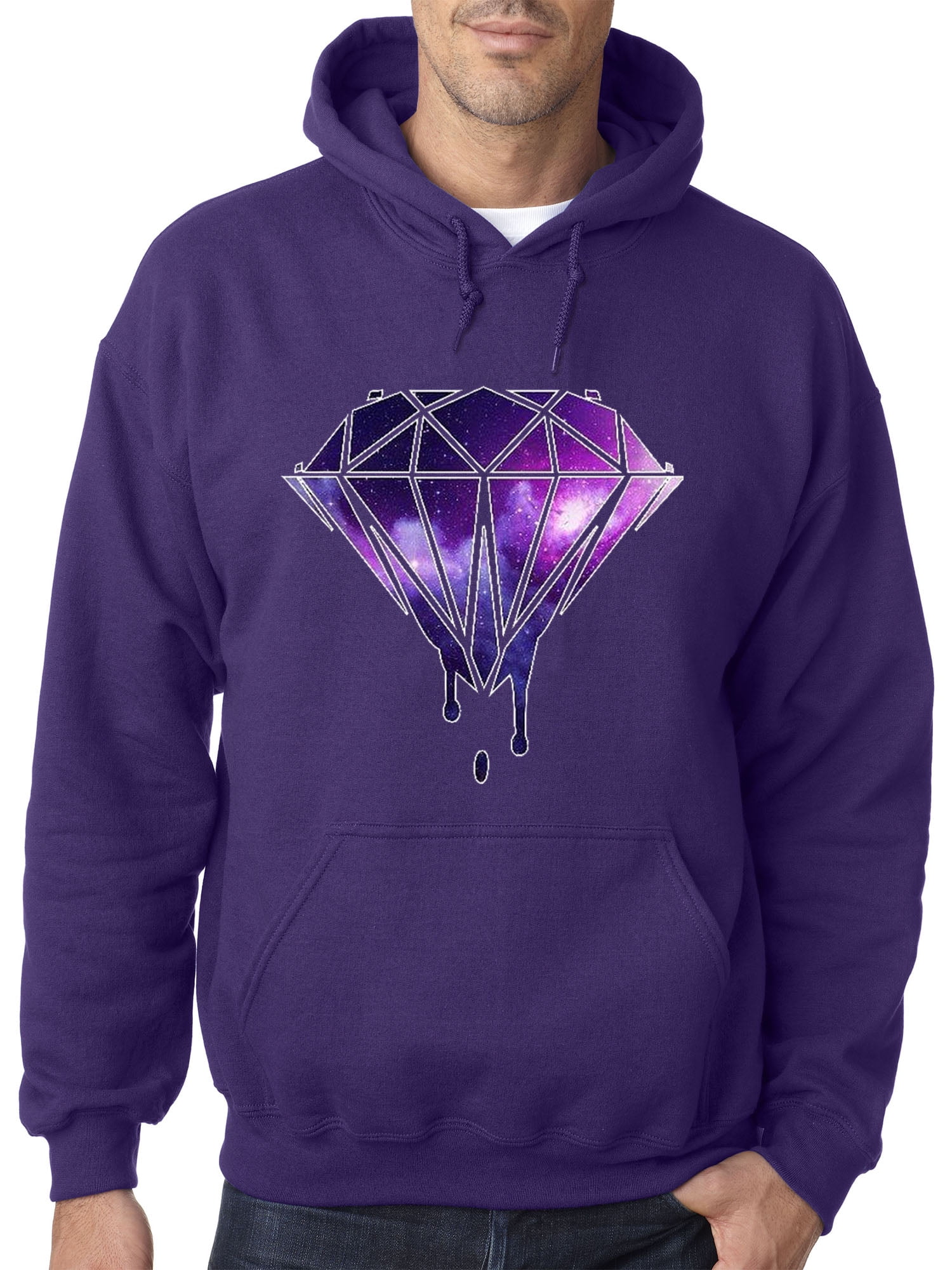 Trendy Usa Trendy Usa 089 Adult Hoodie Bleeding Dripping Diamond Galaxy Sweatshirt Small Purple Walmart Com Walmart Com