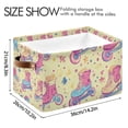 thumbnail image 4 of Yayeee Canvas Storage Basket with Handles for Shelves Fabric Bins Closet Organizer, Neon Skates, 4 of 8