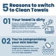 thumbnail image 4 of Toalla facial Clean Skin Club Clean Towels™ 25 unidades 100% de base biológica, 4 of 8