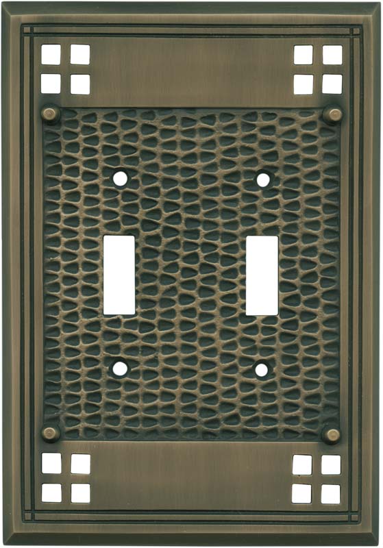 Mission Classic Antique Brass 2 Toggle Switch Plate Covers Walmart