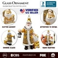 thumbnail image 3 of Majestic Gold Santa Blown Glass Christmas Ornament, Sleigh Accessory Tree Decor, 3 of 7