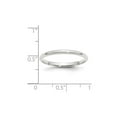 thumbnail image 2 of 10k White Gold Solid Polished Lightweight 2mm Ltw Comfort-Fit Band Size 7.5 Ring Ring for Women and Men, 2 of 2