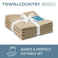 thumbnail image 2 of TOWN & COUNTRY BASICS 4-Piece Waffle Woven Terry Stripe Washcloth Set, 13"x13", 100% Cotton, Quick Dry, Taupe, 2 of 8