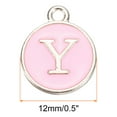 thumbnail image 2 of Alphabet A-Z Enamel Letter Charm Jewelry Charm Enamel Initial Charm Silver Pink Pendant Charm, 26 Pack, 2 of 6