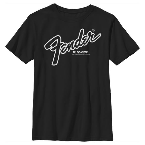 Boy's Fender Telecaster Logo  Graphic Tee Black Medium