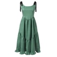 thumbnail image 3 of WILLBEST Maxi Vestidos de Mujer Vestido Maxi Bohemio con Hombros Descubiertos y Fruncido para Mujer, Vestido Largo Holgado sin Mangas para Playa y Verano Chica, 3 of 3