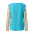 thumbnail image 4 of Shirts for Women Sequins Tops for Women Blue Long Sleeve Sparkly Outfits for Women Shiny Tops Party Top Womens Dressy Holiday Tops, 4 of 4