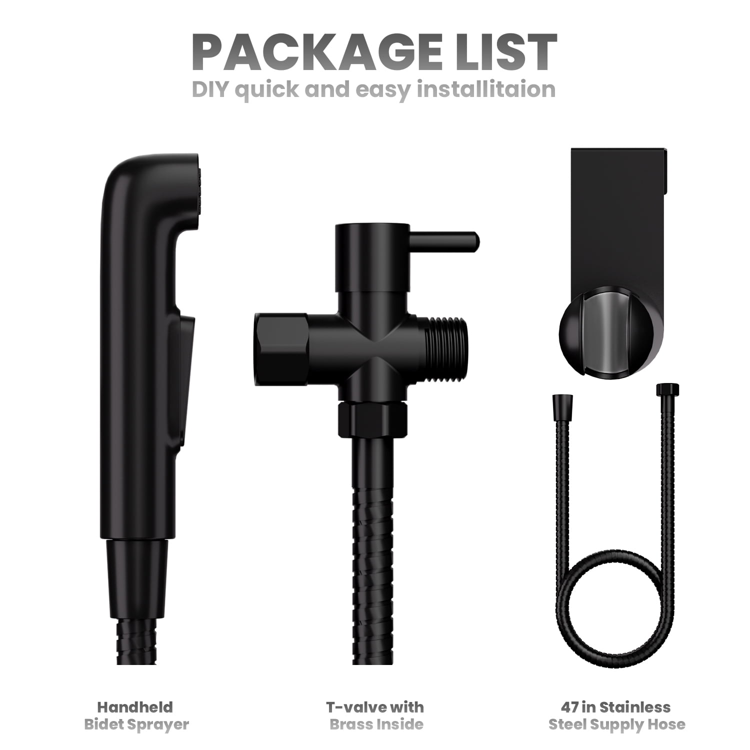 Handheld Bidet Sprayer Bidet Attachment with Shut Off Valve Installation Kit Included