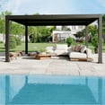 thumbnail image 6 of 12' x 16' All-Aluminum Louvered Pergola with Adjustable Roof, Reinforced Frame & Integrated Drainage Outdoor Gazebo for Patio, Garden, Backyard, Dark Gray, 6 of 6