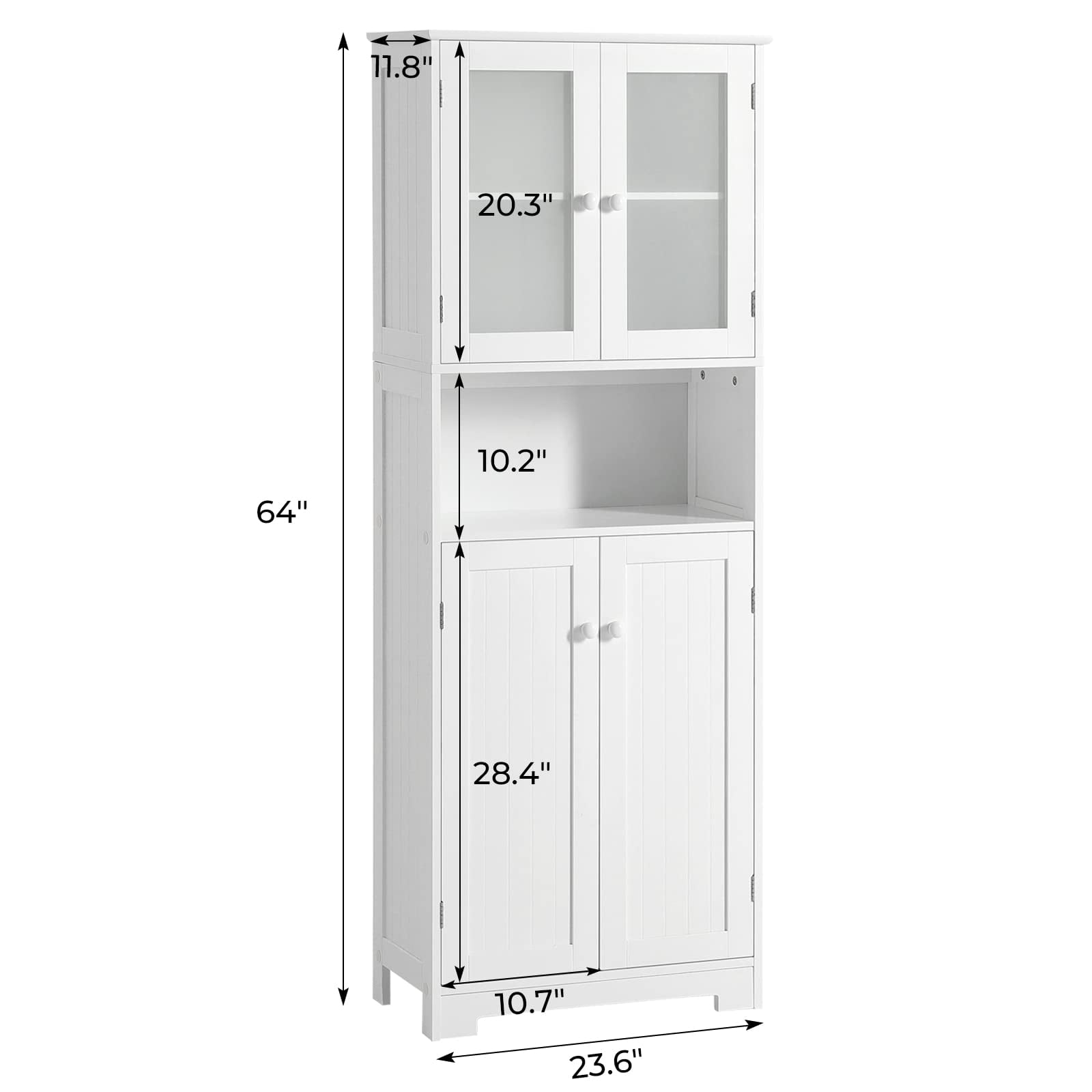 Cabinet with 4 Doors and 4 open shelgves for Living Room Office Bedroom -  Bed Bath & Beyond - 38168747