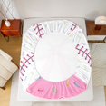 thumbnail image 5 of jejeloiu Cute Bowknot Twin Sheet Sets For Girls,Abstract Baseball Print Bedding 3-Piece, 5 of 7