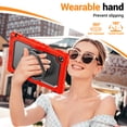 thumbnail image 4 of Case for Lenovo Tab 10.1 inch 2025 Release (TB-311FU/TB-311XU), 360 Rotating Stand Handle Pencil Holder Shoulder Strap Heavy Duty Shockproof Cover, Red, 4 of 7