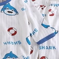 thumbnail image 3 of Splozh Cotton Pajama Set 1T-8T Baby Toddler Breathable Long Sleeved Home Clothes Cute Cartoon Pattern Homewear Set,Light Blue,3-4 Years, 3 of 3