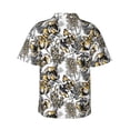thumbnail image 3 of Balery Tulips Flowers Print Men's Hawaiian Shirts Short Sleeve Beach Shirt Relaxed Fit Vacation Button Down Shirts-Small, 3 of 9