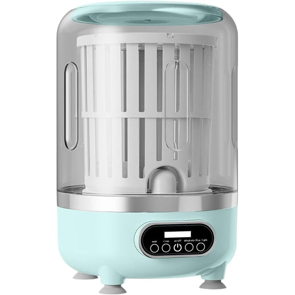 Fykuq 3-in-1 3L Mini Portable Washer with Digital Display for Baby Clothes Socks