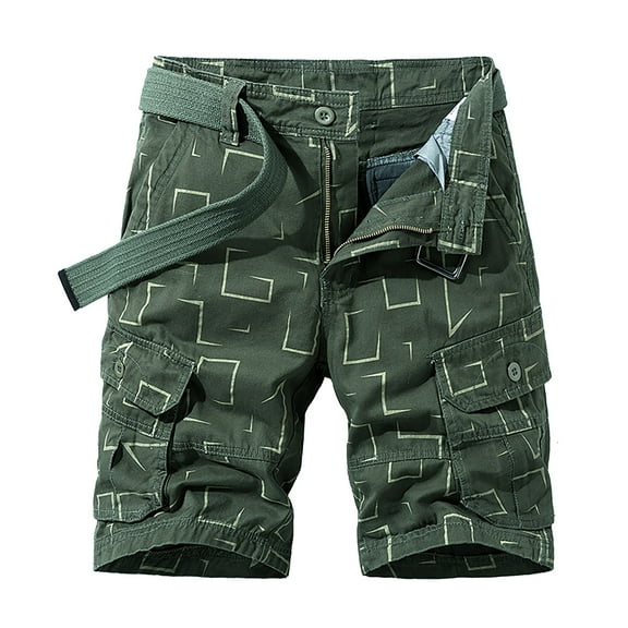 Big and Tall Cargo Shorts for Men 5xl-6xl High Waisted Solid Color 3/4 Cargo Joggers Shorts Relaxed Fit with Pockets,Green,30