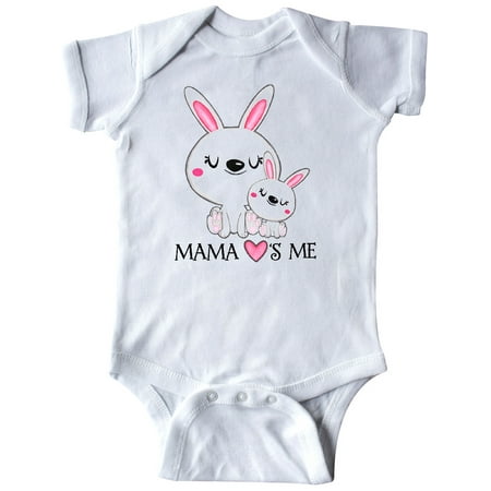 

Inktastic Mama Loves Me- bunny family Gift Baby Boy or Baby Girl Bodysuit