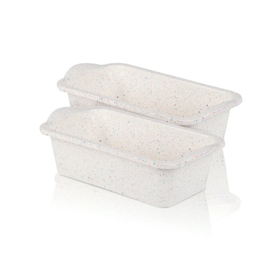 Trudeau Silicone Loaf Pan Rainbow, 2 Pack, 8.5 x 4.5 in, Granite, Dishwasher Safe, Easy Release
