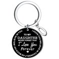 thumbnail image 1 of Llaveros para mujer, llavero de billetera, llavero de auto, lindo llavero DIY para mi hija, llavero de acero inoxidable negro con apellido de 26 letras, 2,5 cm, decoraciones de moda, 1 of 3