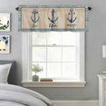thumbnail image 3 of Summer Ocean Window Valance for Kitchen, Blue Stripes Anchor Free Believe Courage Linen Rod Pocket Short Curtain for Small Windows, Light Filtering Decorative Valance, 42 x 18 Inch, 1 Panel, 3 of 9