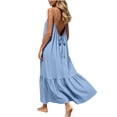 thumbnail image 6 of LIaqionyy Women's Maxi Dress Boho Adjustable Spaghetti Strap Beach Long Dresses Flowy Casual Sleeveless Sundress, 6 of 7
