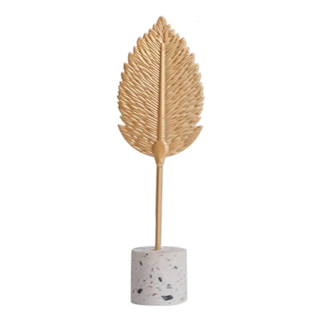 Escultura nórdica de hoja de copo de nieve de metal, estatuilla artística, estatua de resina, artesanía, decoración Hojas 22x65cm