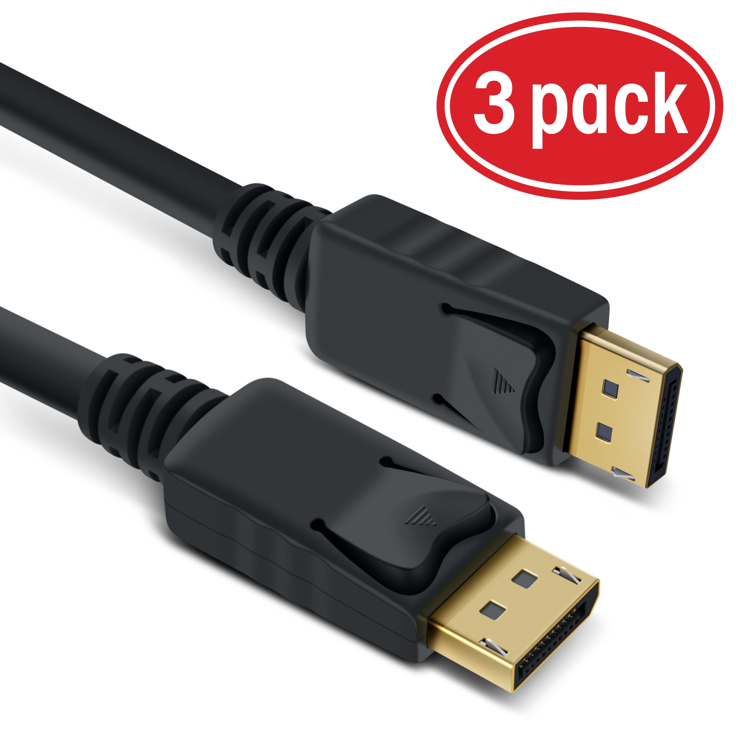 DP to DP Cable, GearIT 3Pack 10 Feet Gold Plated DisplayPort to DisplayPort Cable 4K