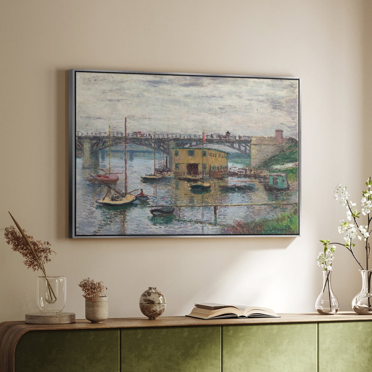 Vintage Landscape-CLV By Wexford Home Framed in Silver Wood Gallery Wrapped Canvas 17 in. x 25 in.