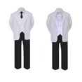 thumbnail image 2 of 7pc Boy Formal Necktie Black White Suit Set Satin Bow Tie & Vest Baby Sm-20 Teen, 2 of 3