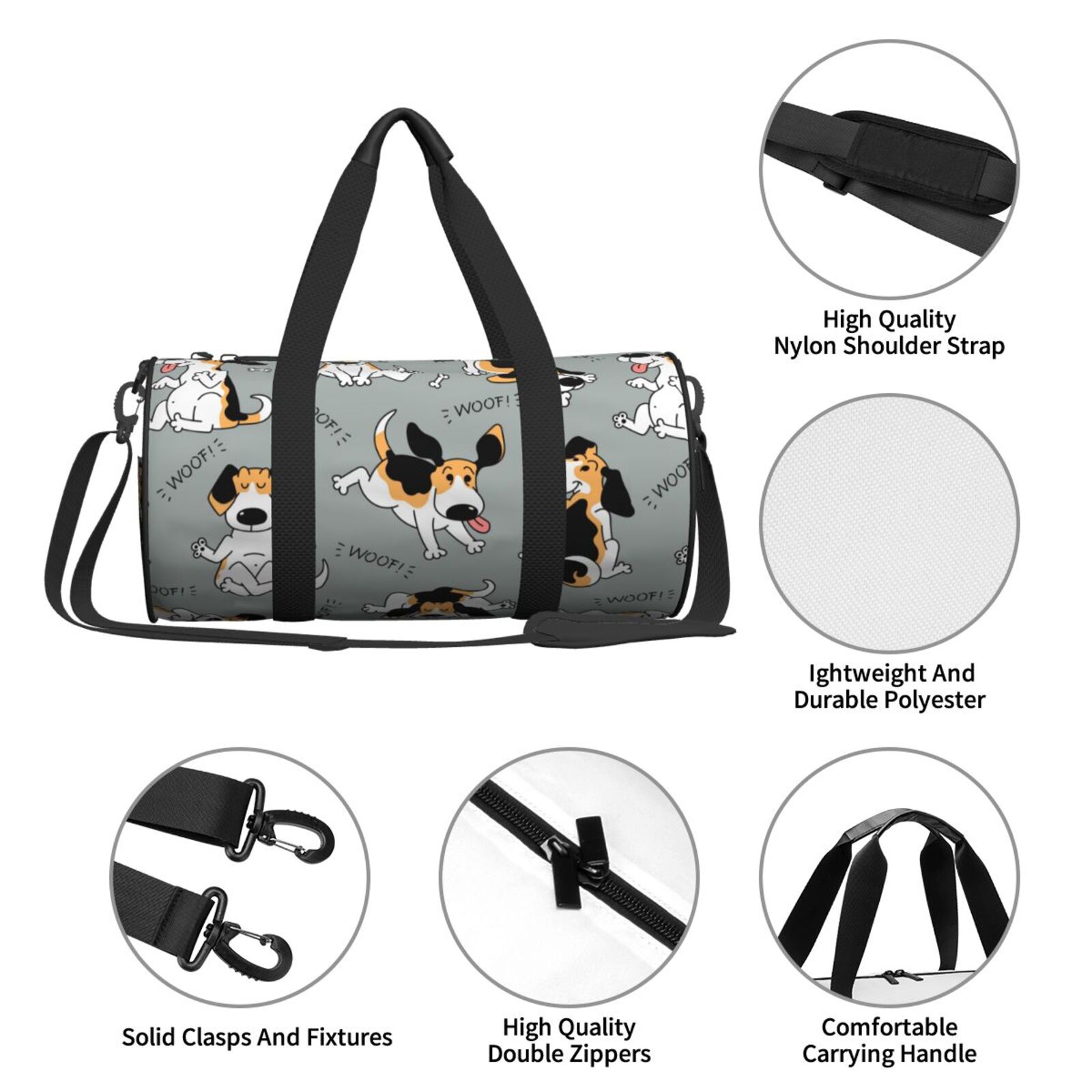 Vsdgher Funny Beagle Active Dog 45L Foldable Duffel Bag, Sports Gym Bag,Overnight Bag, Portable Weekender Bag for Airplanes