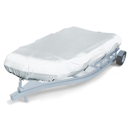 600D Marine Grade Fade and Tear Resistant Dinghy Cover, Heavy Duty Waterproof and Sunproof Inflatable Boat Cover, Silver (Up to 9.5' Long)