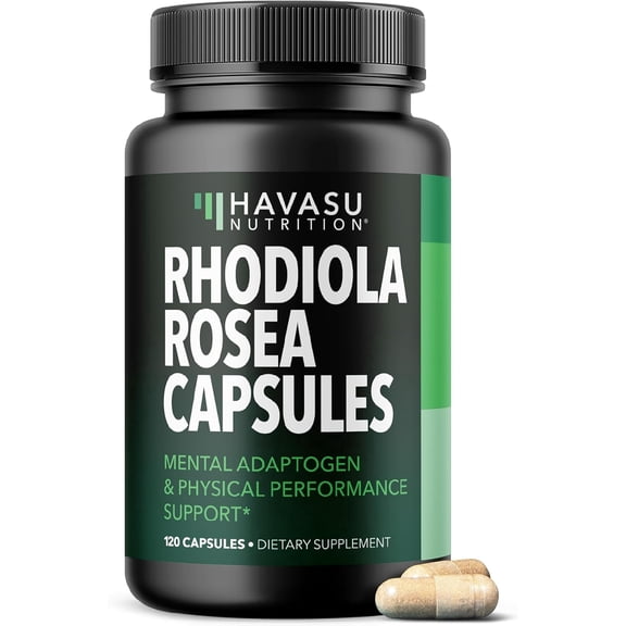 Havasu Nutrition Rhodiola Rosea Supplement, 3% Salidrosides & 3% Rosavins Extract, 120 Capsules