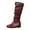 Wine, variant on Work Boots for Men TKYCMSUAKI Slouchy Boots for Women Knee-High - Wide Width Booties Pull On Pointed Toe Boots for Girls Ladies Fall Winter Platform Booties