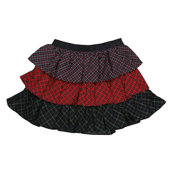 Polo Ralph Lauren Girls Tiered Mixed Plaid Skirt, Size Small