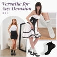 thumbnail image 7 of GIRACOA 8 Pairs Lace Ruffle Frilly Ankle Socks for Women, Ruffle Frilly Lolita Sock with A Laundry Bag(White, Black), 7 of 7
