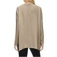 thumbnail image 3 of XuJwPNcy Womens Oversized Long Sleeve T-Shirts with Pockes Casual Crewneck Solid Tunic Tops with Pocket（Khaki,Large), 3 of 6