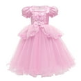 thumbnail image 3 of IBTOM CASTLE Little Girls Princess Halloween Cosplay Outfits for Kids Party Fancy Dress up Long Evening Gown 7-8 Years Pink, 3 of 6