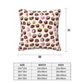 thumbnail image 2 of Throw Pillow Covers, Cute Chocolate Print Soft Square Pillow Cases with Invisible Zipper for Couch Bed Sofa, Farmhouse Fall Home Decor 16"x16", 2 of 7