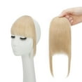 thumbnail image 5 of Benehair Clip in Fringe Hair Extensions as Humam Air Bangs French Bangs Thin Hairpiece 6.4" Dark Blonde mix Bleach Blonde, 5 of 13