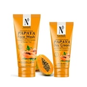 NutriGlow NATURAL'S Papaya Face Wash (100gm) & Papaya Day Cream (50gm) for Brighter Skin